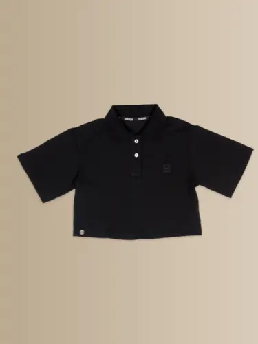 Blusa Polo Cropped Piquet Poah