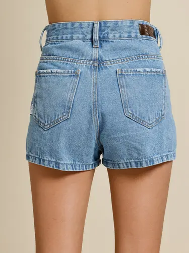 Shorts Jeans Cós Alto Duplo