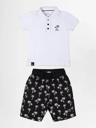 Conjunto Infantil de Polo e Bermuda Sarja Black