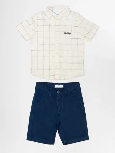 Conjunto Infantil Camisa e Bermuda Xadrez