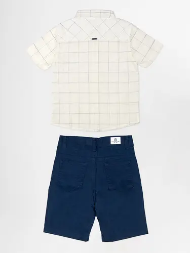 Conjunto Infantil Camisa e Bermuda Xadrez