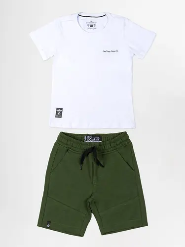 Conjunto Infantil de Camiseta e Bermuda de Moletinho Soccer