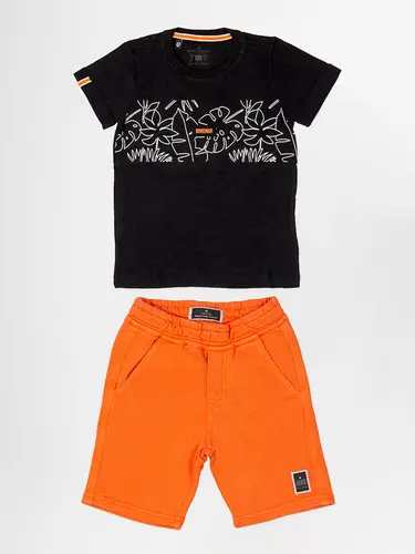 Conjunto Infantil de Camiseta e Bermuda Moletinho Summer