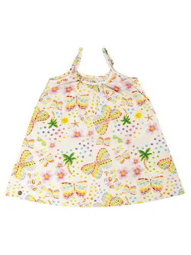 Vestido Infantil Tricoline Alça Regulável Feira