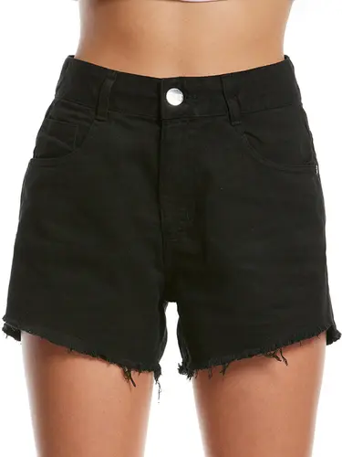 Shorts Sarja Cintura Alta Color Poah