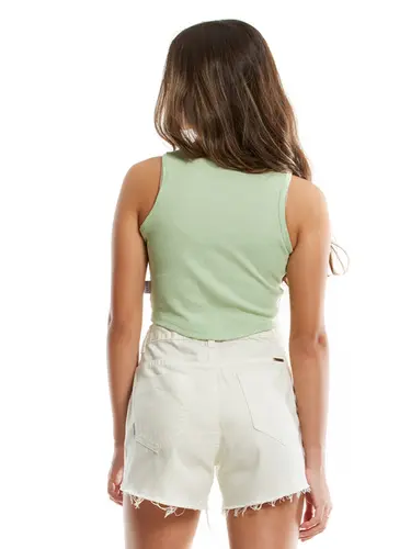 Shorts Sarja Cintura Alta Color Poah