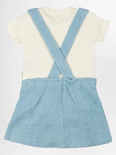 Salopete Tweed Com Blusa Canelada Amour Manga Curta