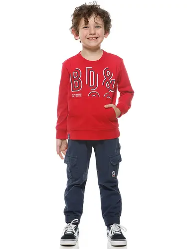 Conjunto Camiseta Sarja Manga Longa Infantil