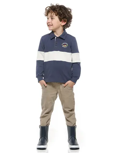 Conjunto Polo Rugby Manga longa Infantil