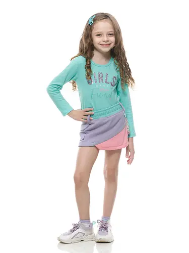 Conjunto Blusa e Shorts Saia Moletinho More Fun