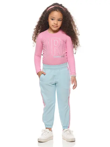 Conjunto Blusa Canelada E Calça Microfibra Girl