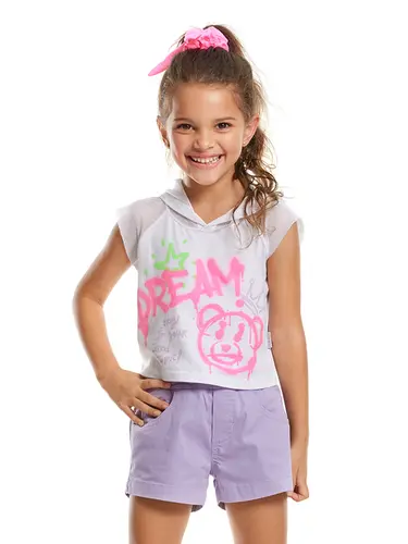 Conjunto Blusa Capuz e Shorts Sarja Dream Grafitti