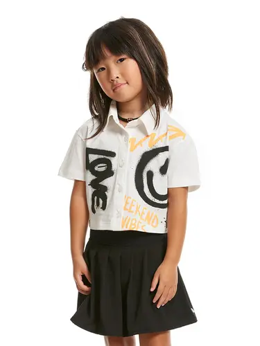 Conjunto Camisa Cropped Com Saia Microfibra Vibes