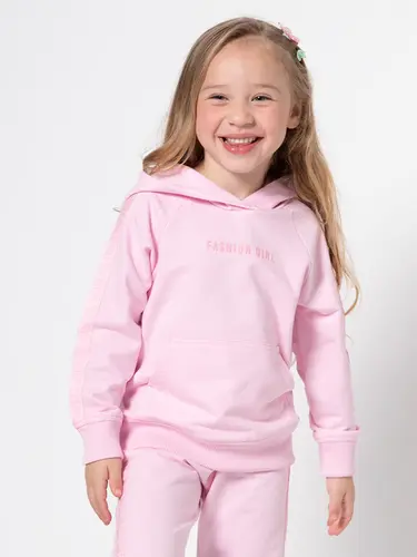 Kit Infantil Blusa Com Capuz E Calça Moletinho Fashion Girl