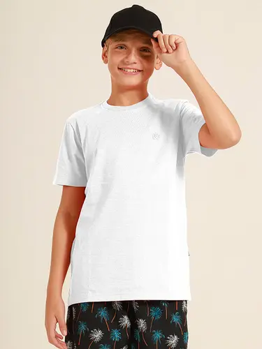 Camiseta Infantil Básica Logo Bordado