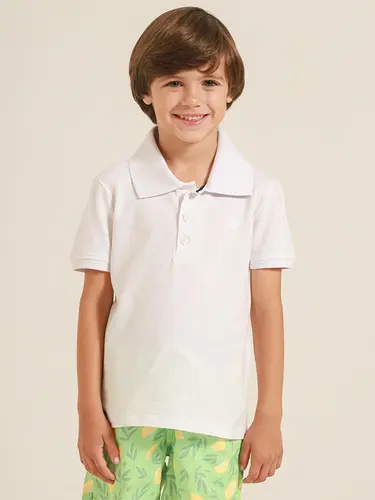 Polo Infantil Piquet Logo Basic