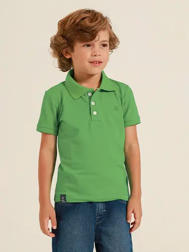 Polo Infantil Piquet Logo Basic