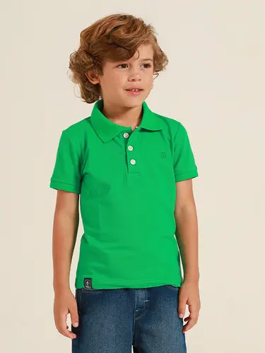 Polo Infantil Piquet Logo Basic