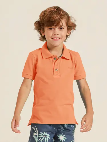 Polo Infantil Piquet Melange Logo