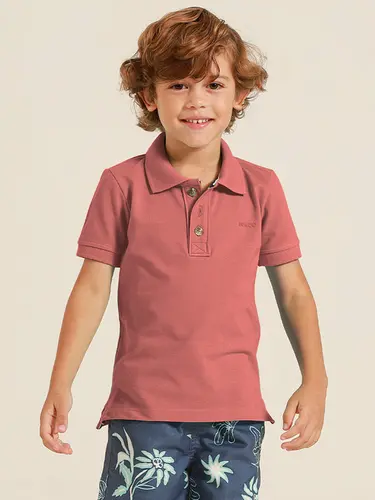 Polo Infantil Piquet Melange Logo