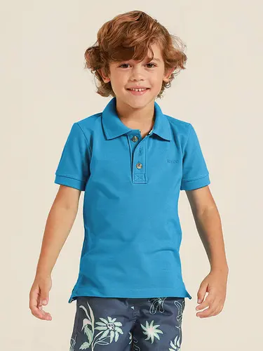 Polo Infantil Piquet Melange Logo