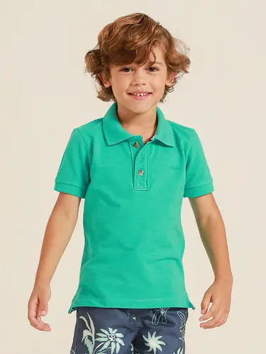 Polo Infantil Piquet Melange Logo
