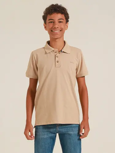 Polo Infantil Piquet Melange Logo