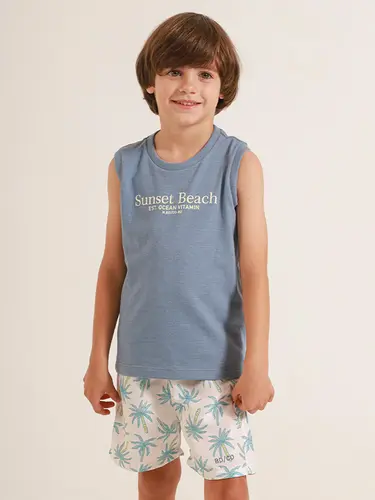 Conjunto Infantil Regata E Shorts Água Sunset