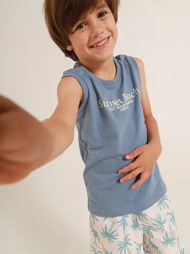 Conjunto Infantil Regata E Shorts Água Sunset