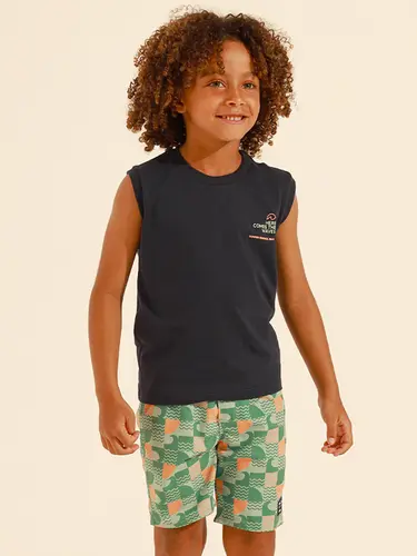 Conjunto Infantil Regata E Bermuda Água Waves