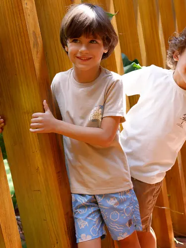 Conjunto Infantil Camiseta E Shorts Água Surf Tribe