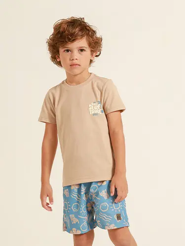 Conjunto Infantil Camiseta E Shorts Água Surf Tribe