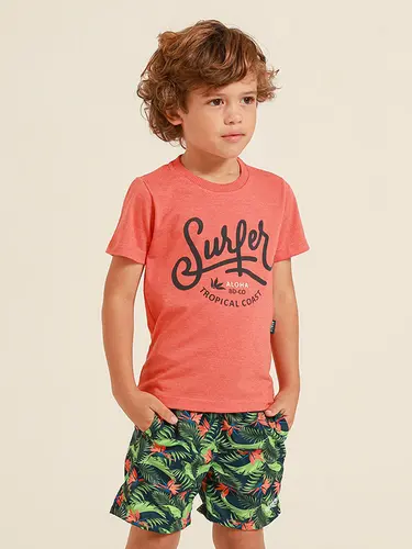 Conjunto Infantil Camiseta E Shorts Água Surfer