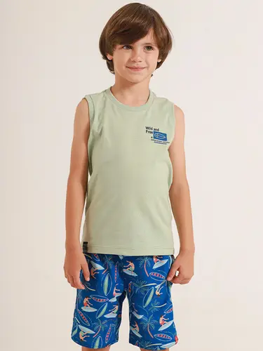 Conjunto Infantil Regata Bermuda Água San Diego