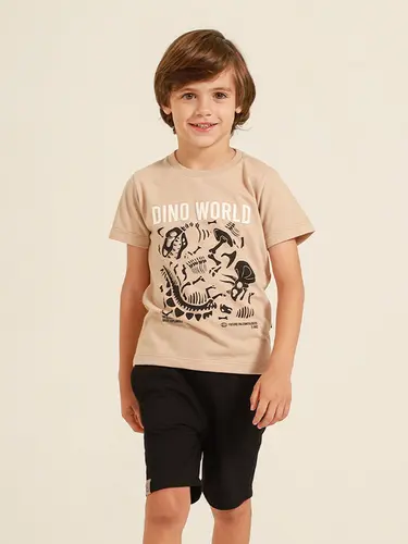 Conjunto Infantil Camiseta Moletinho Dino World