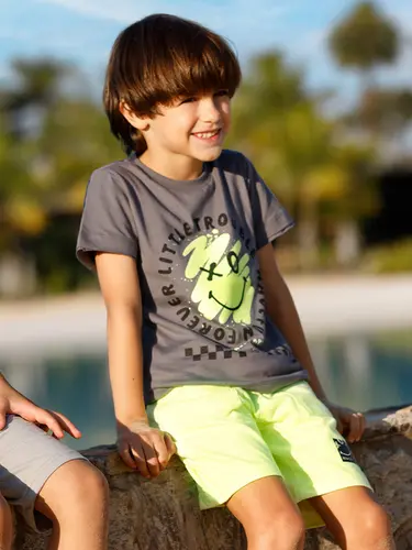 Conjunto Infantil Camiseta Moletinho Little Trouble