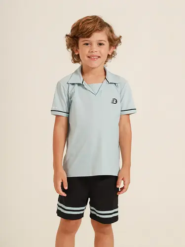Conjunto Infantil Polo Dry Fit Shorts Sporting