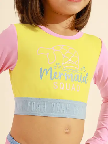 Kit Beachwear Infantil Cropped Mermaid Squad