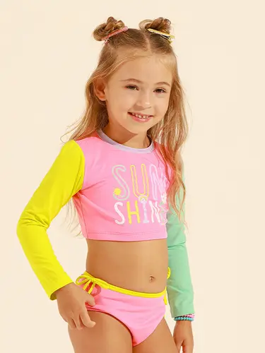 Kit Beachwear Infantil Cropped Sunshine