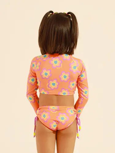 Kit Beachwear Infantil Cropped Flores Colorê