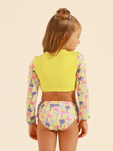 Kit Beachwear Infantil Cropped Tropical Vibes