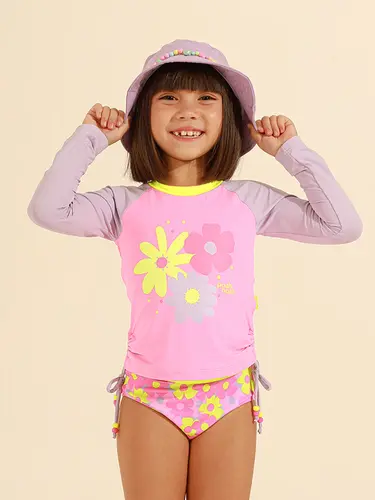Kit Beachwear Infantil Blusa Sunny Flowers