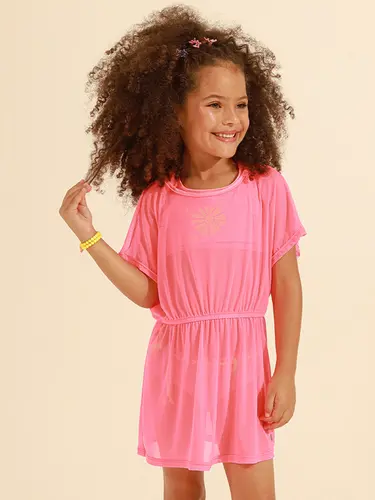 Saída De Praia Infantil Vestido Tule Mini