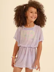 Saída De Praia Infantil Vestido Tule Mini