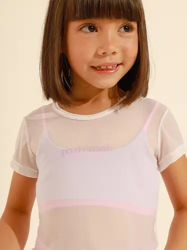 Trijunto Infantil Blusa E Top Com Shorts Microfibra Mini
