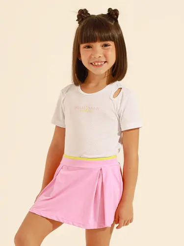 Conjunto Infantil Blusa Cut Out Com Saia Mini