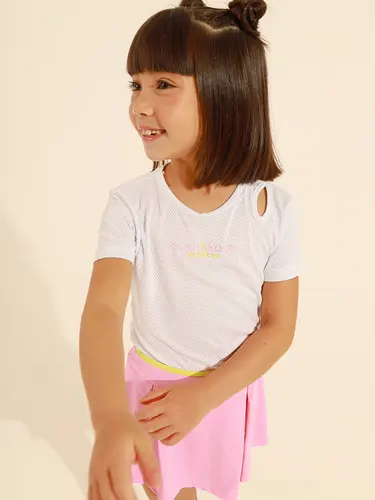 Conjunto Infantil Blusa Cut Out Com Saia Mini