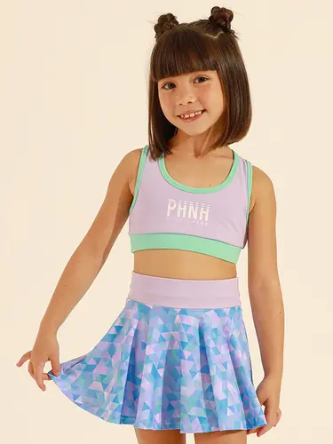 Conjunto Infantil Top Com Saia Dry Fit Mini