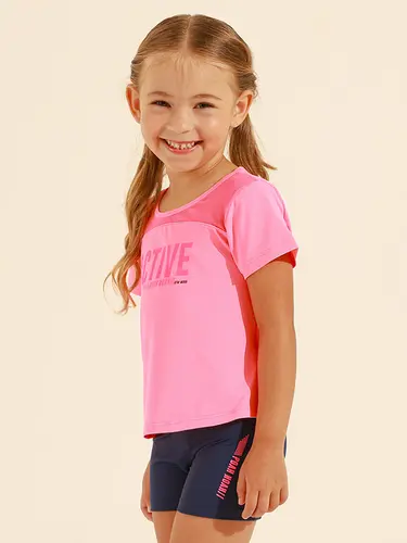 Conjunto Infantil Blusa Com Bermuda Ciclista Active