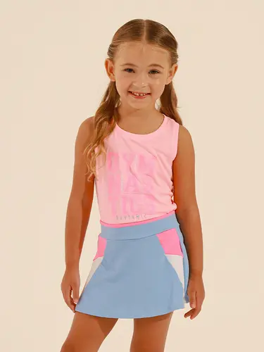 Conjunto Infantil Regata E Shorts Saia Gym